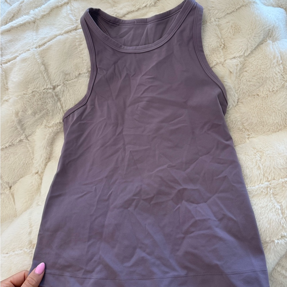 EUC Lululemon align waist length race back purple tank size 6